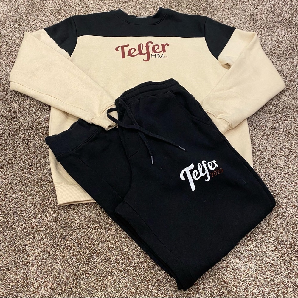 Telfer School of Management | Sweater and Pants Set | Size M | Black & Cream